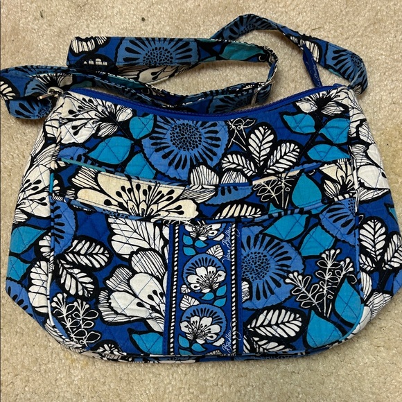 Vera Bradley Handbags - Vera Bradley Floral Blue and White Women's Bag. Some yellowing in white areas